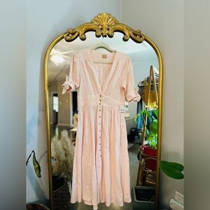 Free people light pink love of my life midi dress NWT small